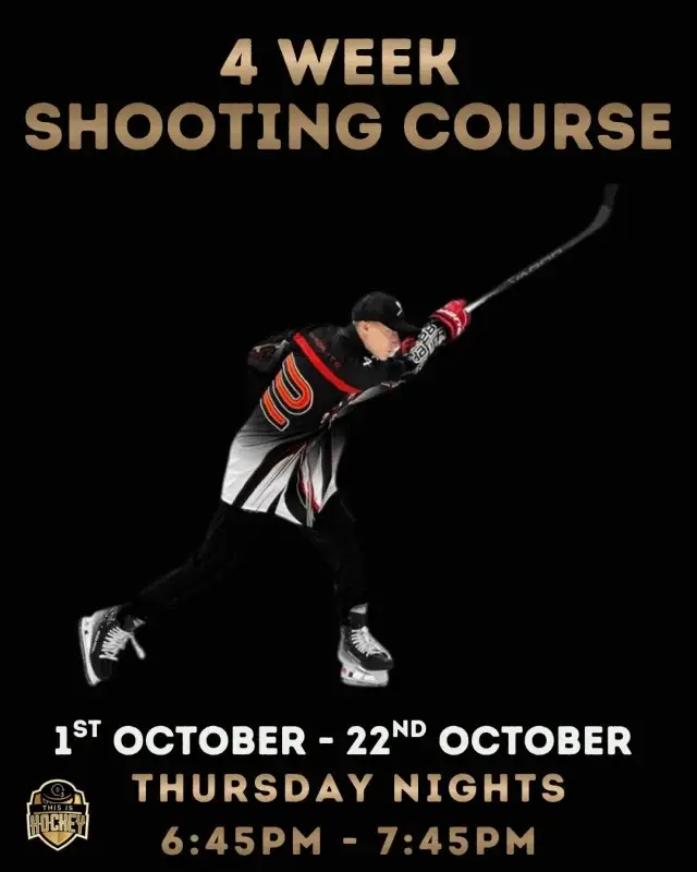 🚨OUR NEXT 4 WEEK SHOOTING COURSE IS BACK FOR OCTOBER 🏒

🎯 Accuracy — hit your target with precision
💥 Power — generate explosive shots from any position
⚡ Quick Release — get the puck off your stick faster than ever

Whether you're breaking away or battling in front of the net, this course builds the confidence and technique needed to score in high-pressure, fast-paced game situations.

✅ Open to all junior ages 
📅 Thursday Nights during October: 1st, 8th, 15th & 22nd
⏲️ 6.45pm - 7.45pm 
💷 £154

🔥 Don't miss your chance to elevate your shooting skills and take your game to the next level!

For more info & to book 👉 https://ozonehockey.co.uk/junior-hockey-training/

📍 Ozone Rink - Bracknell 
☎️ 01344 453005 
🌐 ozonehockey.co.uk

#ozonehockey #ozonethisishockey #juniorhockey #shootingcourse