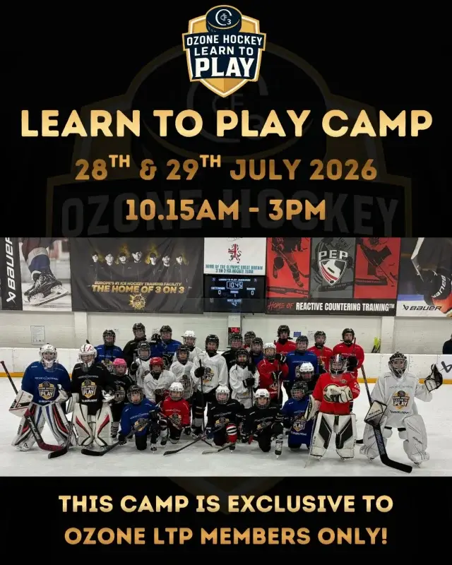 We are pumped up to be running our First Ever 2-day Learn To Play Members  ONLY camp from tomorrow - last chance to book your space if you haven't already!🏒✨

This 2-day camp is the perfect opportunity for players to gain valuable ice hockey experience.

Players will build confidence and discover what it’s really like to train as an ice hockey player in a fun, engaging, and supportive environment.

Over the two days, players will take part in high-energy on-ice sessions and off-ice training, designed to help develop skating, puck control, shooting, and overall hockey skills.

Players will experience what it’s like to train like a real hockey player, learning new skills, building fitness, and having a great time with teammates.

🕰️ 10.15am-3pm
🧊 2 hours ON ICE
🏋️ Includes 1 hour OFF ICE Strength & Conditioning GYM session with @trainhockeysmart
💷 £199
ℹ️ This camp is EXCLUSIVE to Ozone LTP members only

To book 👉https://ecom.roller.app/ozoneicerink/learntoplayhockeycamp/en/product/1267462?date=2026-07-28

In partnership with @hockeystationuk & @bauerhockeyeurope 🤝